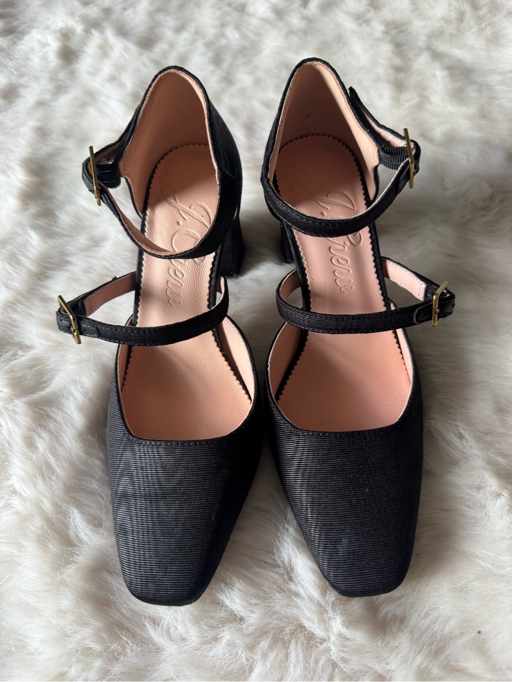 J. Crew Black Double-Strap Mary Jane Heels